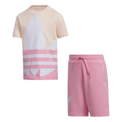 Pre School Tracksuits - adidas Big Trefoil - Pink Tint-Light Pink-White