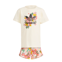 Pre School Tracksuits - adidas Set All Over Print Her Studio - Cream White-Multi-Hazy Rose