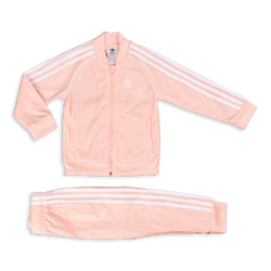 Pre School Tracksuits - adidas Girls Adicolor - Haze Coral-White