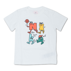 Pre School T-Shirts - Nike Graphic Gel - White-White