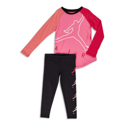 Pre School Tracksuits - Jordan Girls Essentials Layered Pink - Black-Black