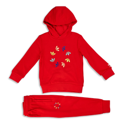 Pre School Tracksuits - adidas Adicolor Bold Hooded Suit - Vivid Red-Vivid Red