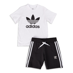 Vorschule Tracksuits - adidas Adicolor Summer Set - White-Black-White