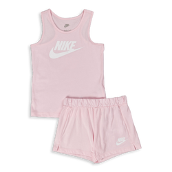 Pre School Tracksuits - Nike Girls Sportswear Tank Summer Set - Pink Foam-Pink Foam