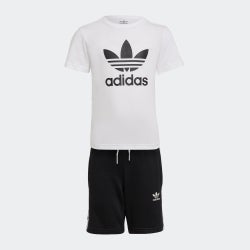 Pre School Tracksuits - adidas Short Tee Set - White-Black