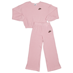 Pre School Sweatshirts - Nike Lurex Waffle - Medium Soft Pink-Medium Soft Pink