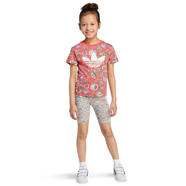 Adidas Originals X Liberty London Trainingspakken Peuter - Rood - Maat 111 - 116 CM - Katoen Jersey