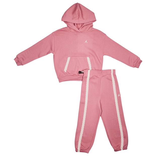 Jordan Lace Trainingspakken Peuter - Roze - Maat 92 - 98 CM - Katoen Fleece