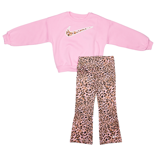 Nike Leo Aop Legging Kinder Trainingsanzüge - Rosa - Größe 116 - 122 CM - Baumwoll-Fleece