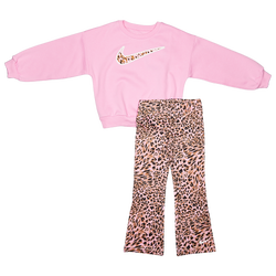Pre School Tracksuits - Nike Leo Aop Legging - Pink Rise-Pink Rise