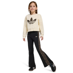 Scuola materna Tracksuits - adidas Boxy Crew Set - Cream White-Night Brown