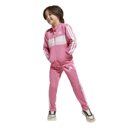 Pre School Tracksuits - adidas Seasonal Essentials Tiberio Track Suit - Pink Fusion-White