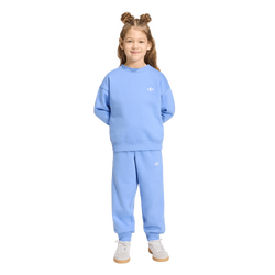 Pre School Tracksuits - adidas Loose Crew Jogger Set - Blue Fusion-Blue Fusion