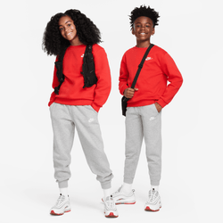 Grade School Pants - Nike Sportswear Club Fleece Big Kids' Joggers - Dk Grey Heather-Grey-White