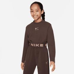 Grade School T-Shirts - Nike Air - Baroque Brown-Hemp