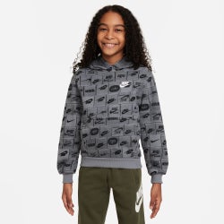 Grundschule Hoodies - Nike Club Aop - Smoke Grey-White