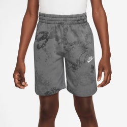 Grade School Shorts - Nike Club Aop - Smoke Grey-White