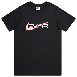 Grade School T-Shirts - Nike Swoosh Air - Black-Pink Foam