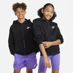 Grade School Hoodies - Nike Club - Black-White