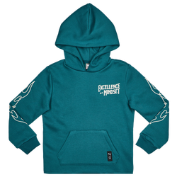 Grade School Hoodies - Puma Basketball Caution - Cold Green-Cold Green