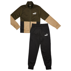 Grade School Tracksuits - Puma Colorblock Poly - Dark Olive-Dark Olive