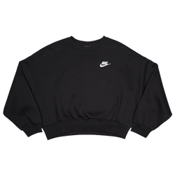 Grade School Sweatshirts - Nike Club - Black-White