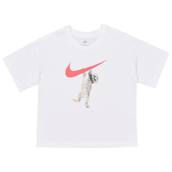 Grade School T-Shirts - Nike Boxy Hang In There - White-White