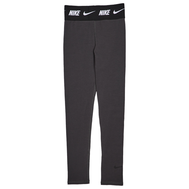 Image of Nike Favourites Futura High Waist unisex Leggings - Grigio - Jersey di cotone - Foot Locker035