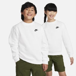 Grade School Sweatshirts - Nike Club - White-Black