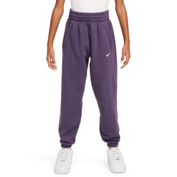 Primaria y colegio Pantalones - Nike Club Loose - Dark Raisin-Metallic Silver