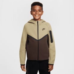 Grundschule Hoodies - Nike Tech Colorblock - Neutral Olive-Baroque Brown