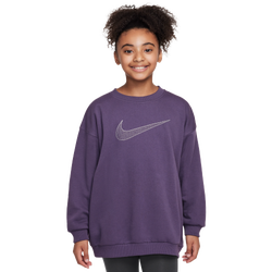 Grundschule Sweatshirts - Nike Club Oversized - Dark Raisin-Metallic Silver