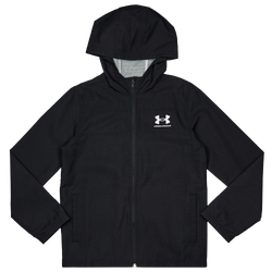 Grade School Jackets - Under Armour Sportstyle Woven - Black-Mod Gray