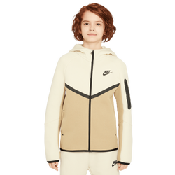 Grade School Hoodies - Nike Tech Colorblock - Parachute Beige-Lt Khaki-Black