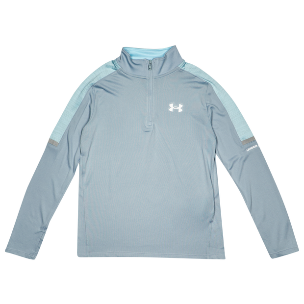 Under Armour Tech Utility 1/4 Zip Kid's Track Tops - Blue - Size 12 - 14 Years - Poly Jersey