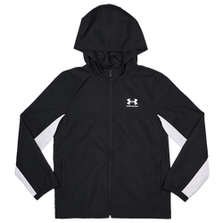 Grade School Track Tops - Under Armour Rival Woven - Black-Black