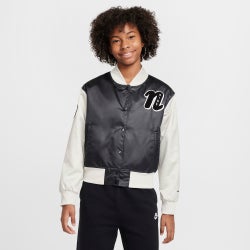 Grade School Jackets - Nike Varsity Jacket - Black-Light Bone