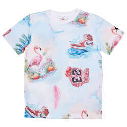 Grade School T-Shirts - Jordan Flamingo Aop - White-White