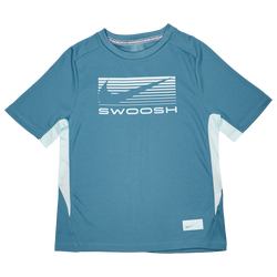 Grade School T-Shirts - Nike Swoosh Love Df - Smokey Blue-Glacier Blue
