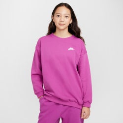 Grade School Sweatshirts - Nike Club - Hot Fuchsia-White