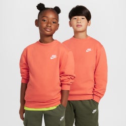 Grade School Sweatshirts - Nike Club - Vintage Coral-White