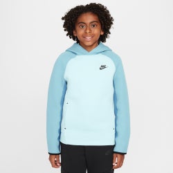 Grade School Hoodies - Nike Tech Fleece - Glacier Blue-Denim Turquoise