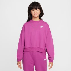 Grade School Sweatshirts - Nike Club - Hot Fuchsia-White