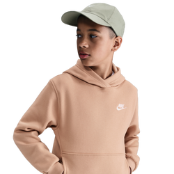 Grade School Hoodies - Nike Club - Hemp-White