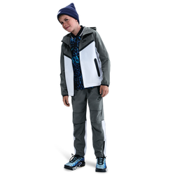 Grade School Hoodies - Nike Tech Woven - White-Smoke Grey-Black