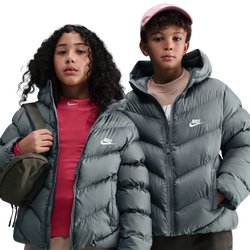 Grade School Jackets - Nike Adp Puffer - Smoke Grey-White