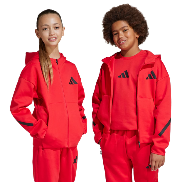 Image of Adidas Z.n.e. Full-zip Hooded unisex Giacche - Rosso - Poly Mesh - Foot Locker035