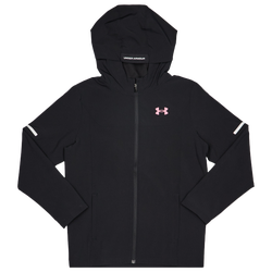Grade School Track Tops - Under Armour Tech Utility Woven - Black-Super Pink