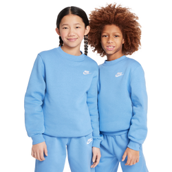 Grade School Sweatshirts - Nike Club - Blue Beyond-White