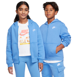 Grade School Hoodies - Nike Club - Blue Beyond-White